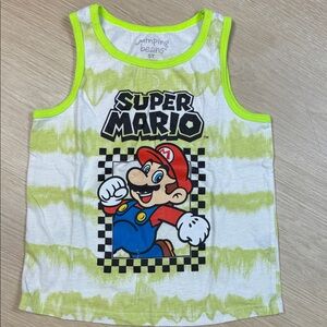 Jumping Beans Super Mario Tank Top - Lime and White